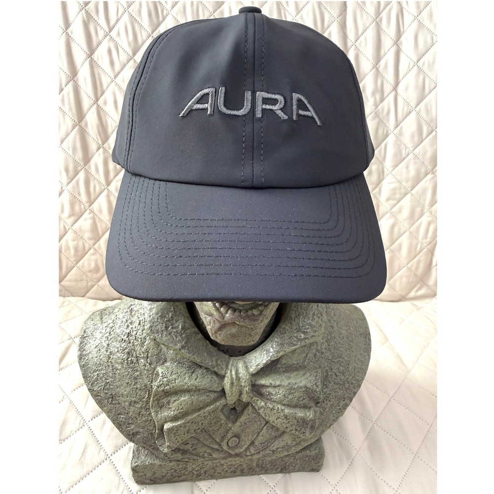 Aura Friday Pickleball Cap Black Embroidered Adjustable Strap Hat One Size
